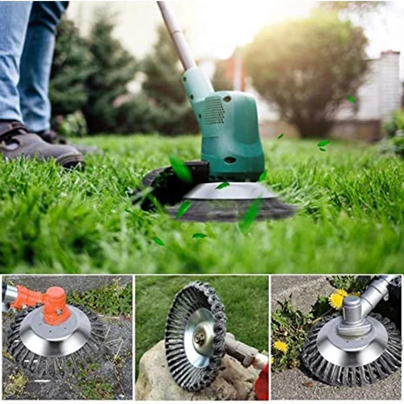 6Inch Steel Wire Wheel Brush Disc Garden Rotary Weed Brush Cutter Head Lawn Mower Universal Trimmer Head Steel Wire Wheel Brush 4