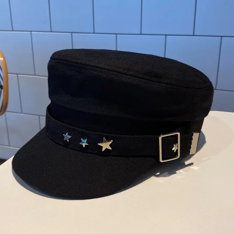 Women's Beret Hat Cotton Duck Tongue Caps Spring Autumn Winter Fashion British Retro New Navy Style Korean Newspaper Painter Hat_voghion.com