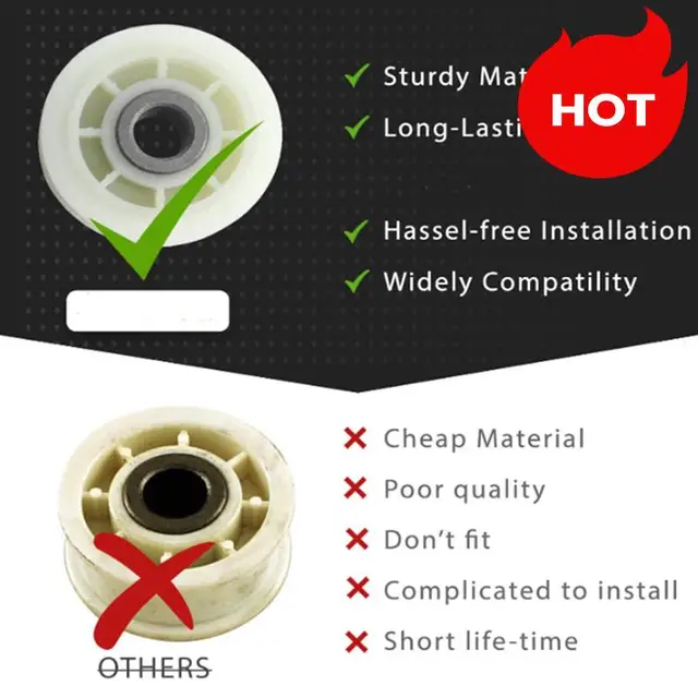 20PCS 279640 Dryer Idler Pulley Replacement For Whirlpool & Kenmore Dryers -Replaces 3388672 697692 AP3094197 W10468057-B27C 2