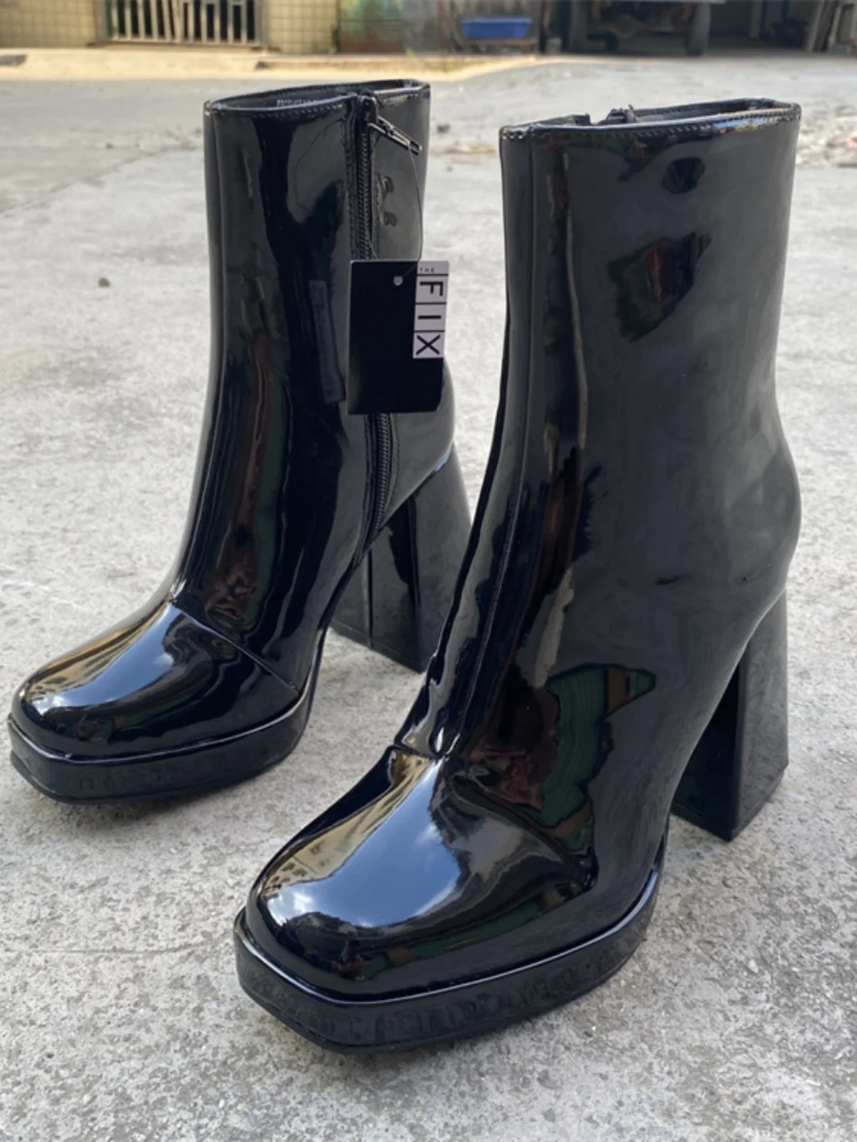 

Boots Flat Platform Leather Women's Shoes Winter Footwear Boots-Women Zipper Clogs Rock 2023 Rubber Ankle Ladies High