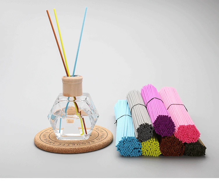 Description Picture 2 of item50pcs 22cmx3mm Colored Fiber Rattan Stick for Reed Diffuser Aroma Essential Oil Air Freshener Decorative For Home Fragrance