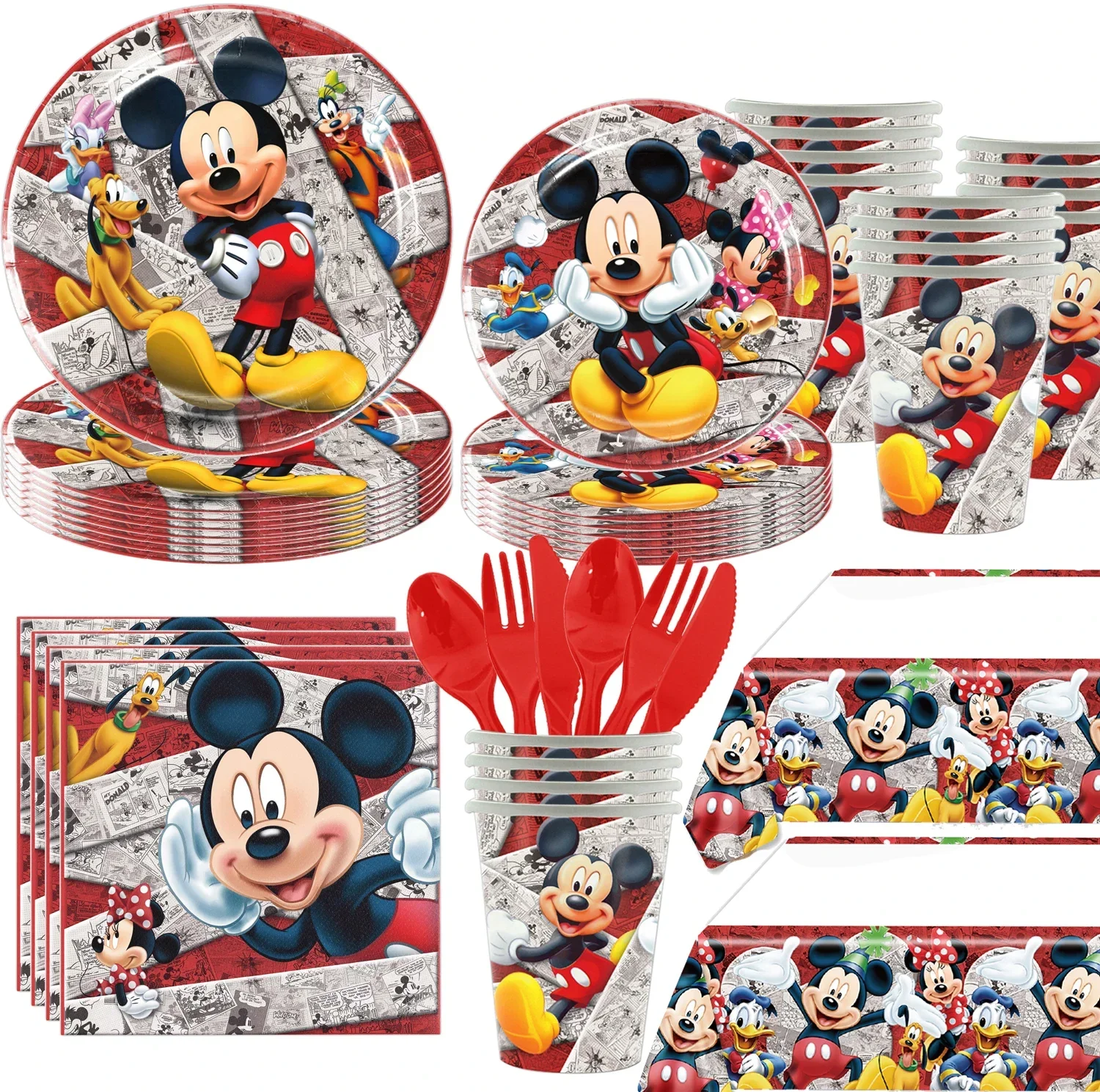 Ensemble Décoration De Table Mickey Mouse – Avec Pop Ups Et 30 Décos (Neuf)