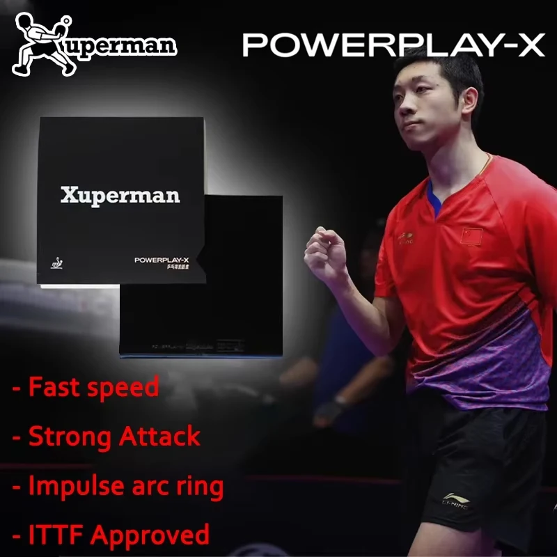 Table Tennis Rubber Xuperman POWERPLAY-X Sticky Semi-Sticky With Cake Sponge Arc Fast Attack Forehand Backhand For table tennis rubber