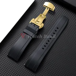 Versatile Silicone Wristband with Colorful Butterfly Buckle - Waterproof and Stylish Bracelet - 20mm (Black - Gold)