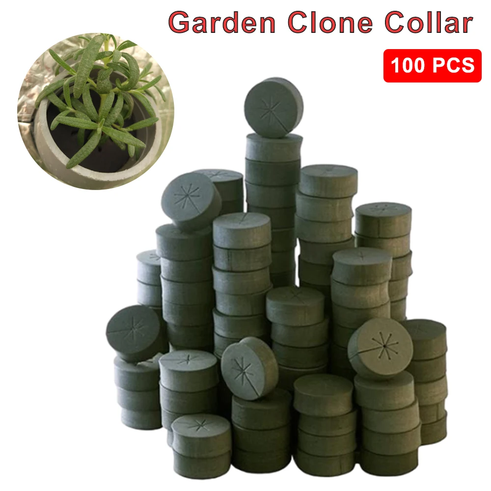100pcs/set Black Neoprene Inserts Sponge Block Premium Hydroponics Cloning Collar for Garden Hydroponics Clone Collars