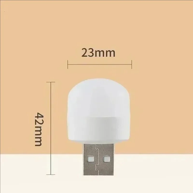 50/1PCS USB Night Light Mini LED Night Light USB Plug Lamp Power Bank Charging Book Lights Round Reading Eye Protection Lamp