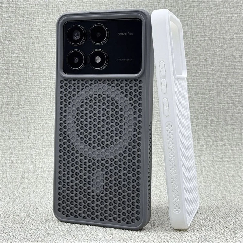 Magnetic Cooling Honeycomb Mesh Shockproof Bumper Case