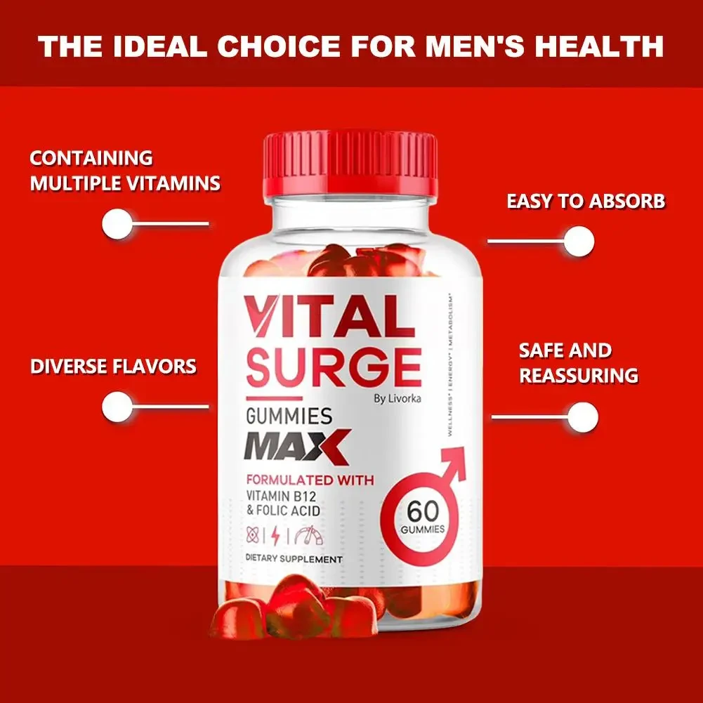 Vital Surge Gummies- Vital Vita Surge Maximum Strength 1000MG Advanced Supplement Gummies, VitalSurge Mens Detox Supplement