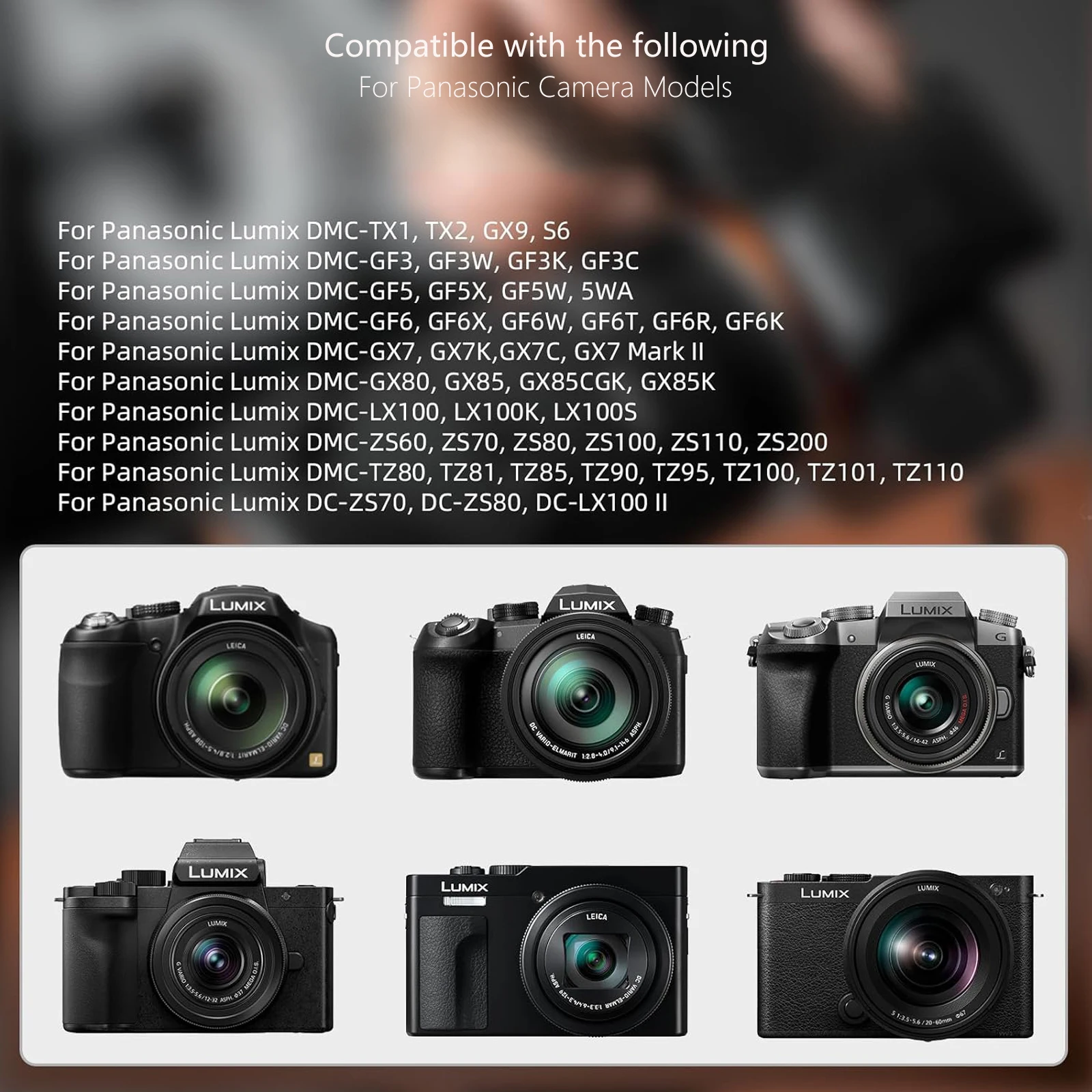 파나소닉 루믹스 GX7 GX85 GX9 TX1 TX2 GF3 GF5 GF6 ZS100 ZS200 TZ110 ZS80 G100 카메라용 USB-C to DMW-DCC11 더미 배터리