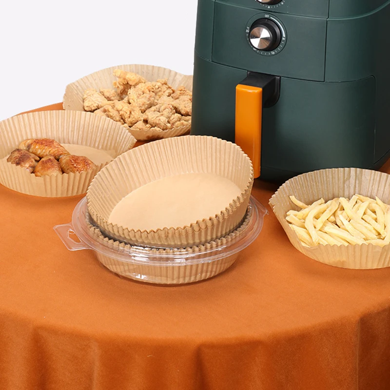 50pcs Air Fryer Disposable Paper Liner Non-Stick Air Fryer Parchment Paper Liners Baking Paper Filters For AirFryer Micro-wave