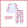 2025 Easter Pyjamas Kids Rabbit Eggs Bunny Sets Long Sleeve Top+Pants Pajamas Children Ribbon Homewear Clothes 2Pcs Toddler Suit 4