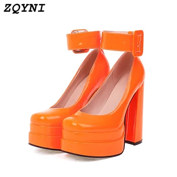 2022 autumn new sexy platform high heel sandals red black white green women's shoes large size 35-43 2