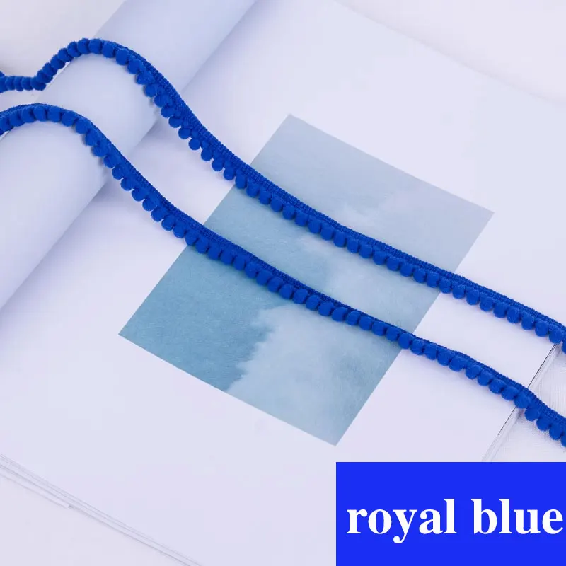 Mini Pom Pom Ball Fringe Ribbon Lace Trim for DIY Sewing and Home Decor - 32 Vibrant Colors