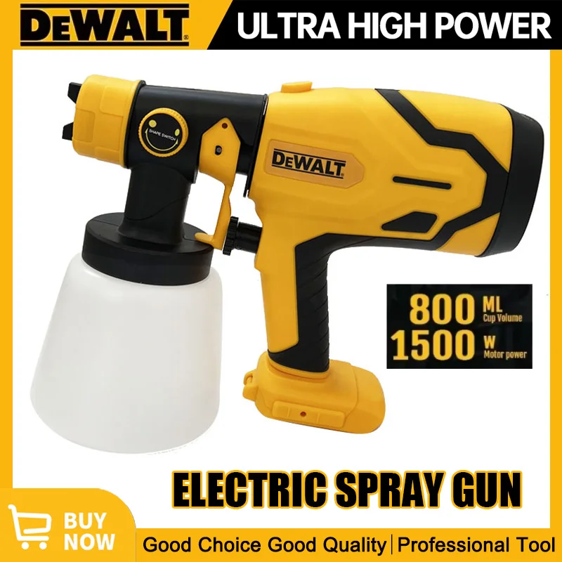 Electric Power Tools Dewalt 800ML Cordless Electric Spray Gun Portable Paint Sprayer High Power Auto Furniture Coating Airbrush for Dewalt Battery