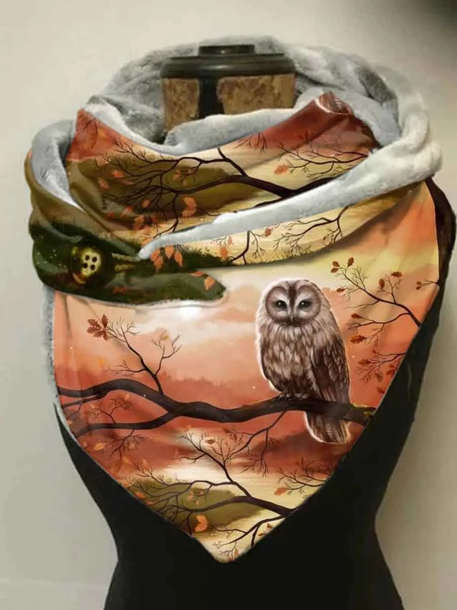 

Women's Owl Print Casual Wrap Scarf For Winter fashionable warm items outdoor scarves and indoor shawls