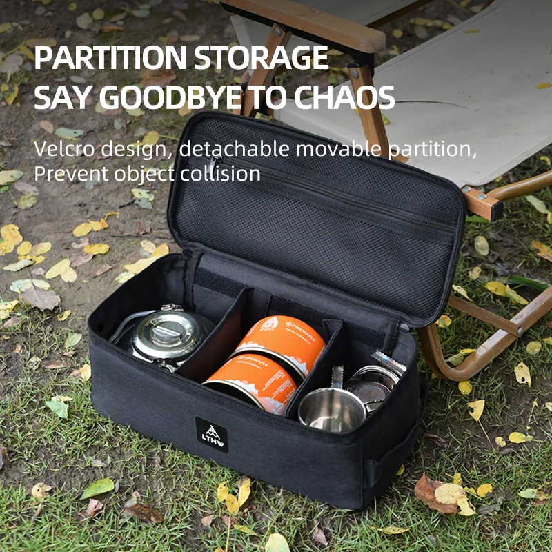 LTHWOutdoor picnic storage bag, gas stove, gas cylinder, kettle, cooking utensils bag, camping equipment bag