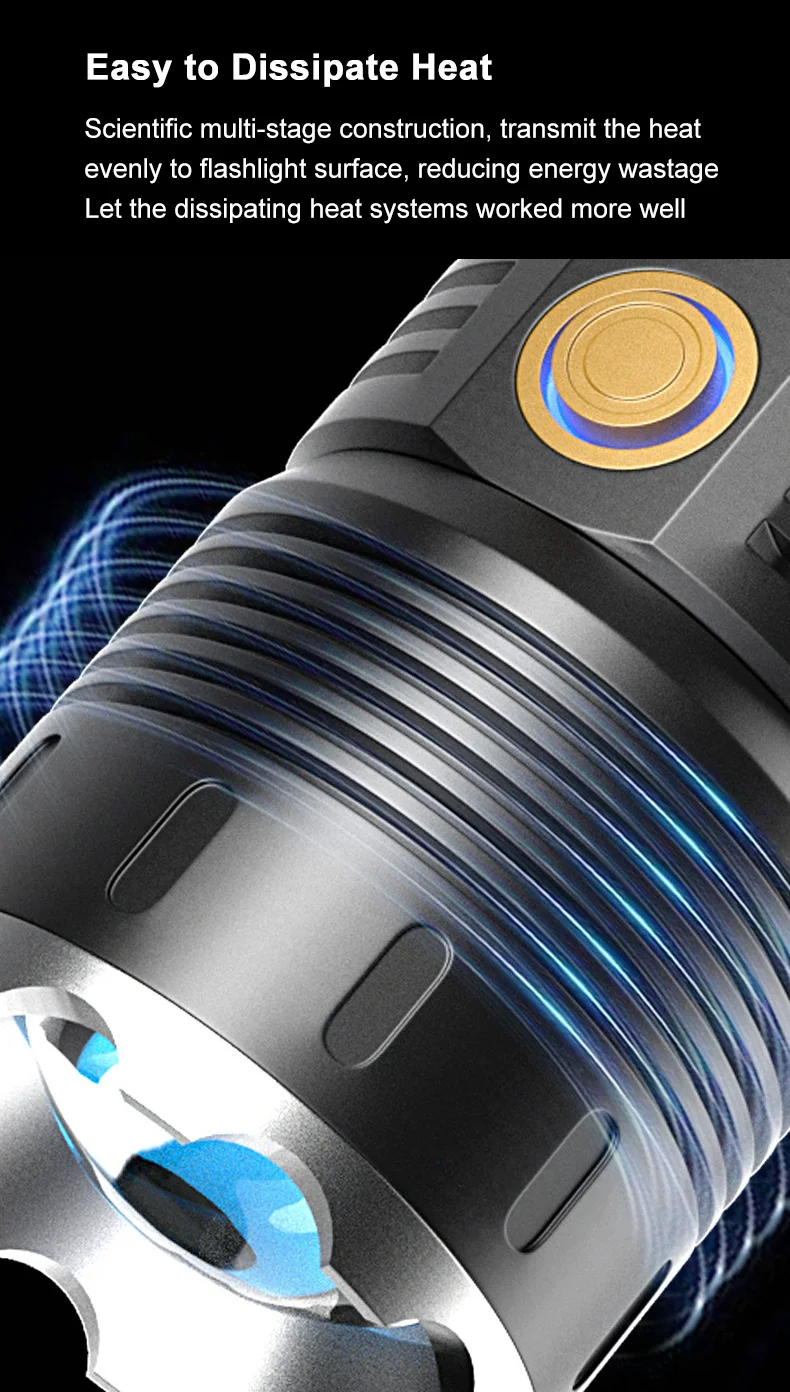 Description Picture 4 of itemNew Ultra Strong Light Flashlight Long Range 5000M High Lumen Patrol Focusing Long Range Zoom Multifunction 30W LED Flashlights