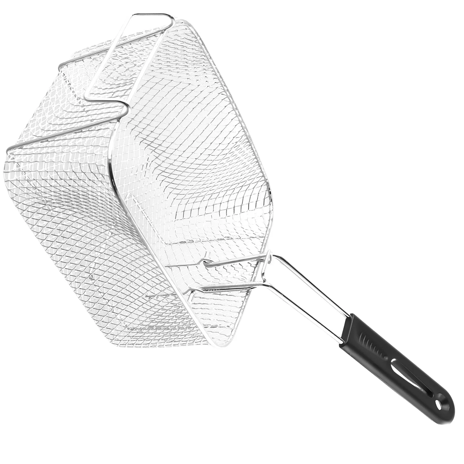 

Fried Sieve Fry Basket Strainer Silver 20.5 × 18.5 × 10.5cm Fried Frame Mini Fried Skewers Nickel Plated Oil Filter