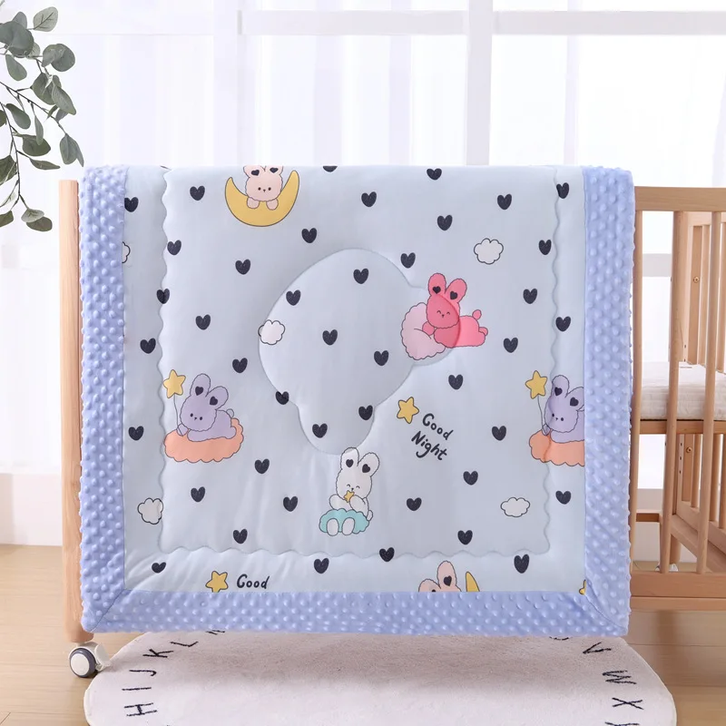 95X95cm Winter Thick Muslin Quilt for Newborns with Padded Crib Blankets Baby Bear Blanket baby blanket