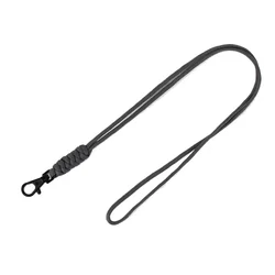 Enhanced Nylon Braided Adjustable Lanyard with Keychain and Wrist Strap (Gray)