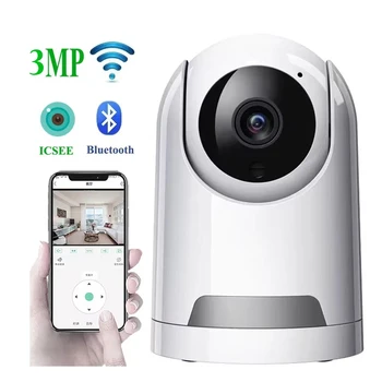 HONTUSEC 3MP ICSEE PTZ Camera Human Detect Auto Tracking Surveillance Cameras Two Way Audio ICSEE Camera Support Alexa Google 1