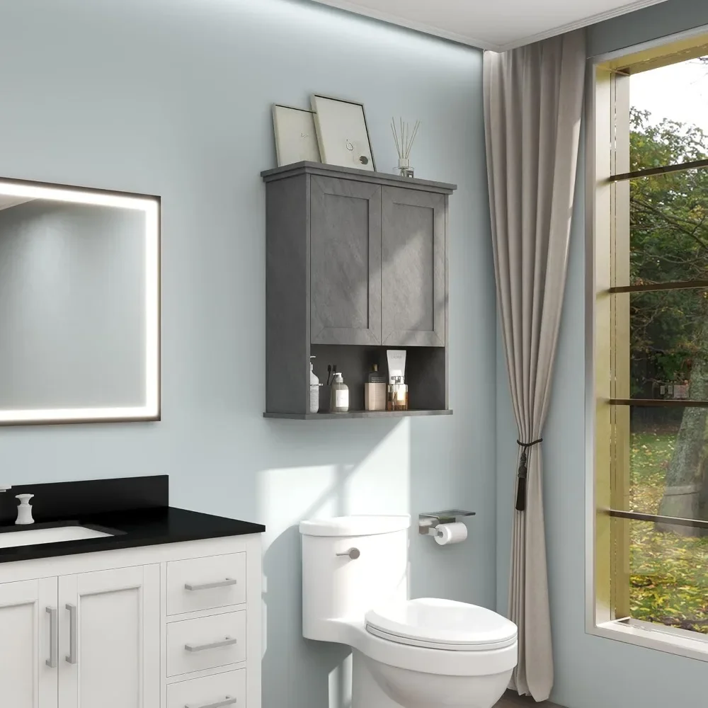 NEW-Bathroom Wall Cabinet Over Toilet Storage Cabinets 25x30 in Above Toilet Wood Medicine Cabinets for Bathroom Wall Mounted Ca