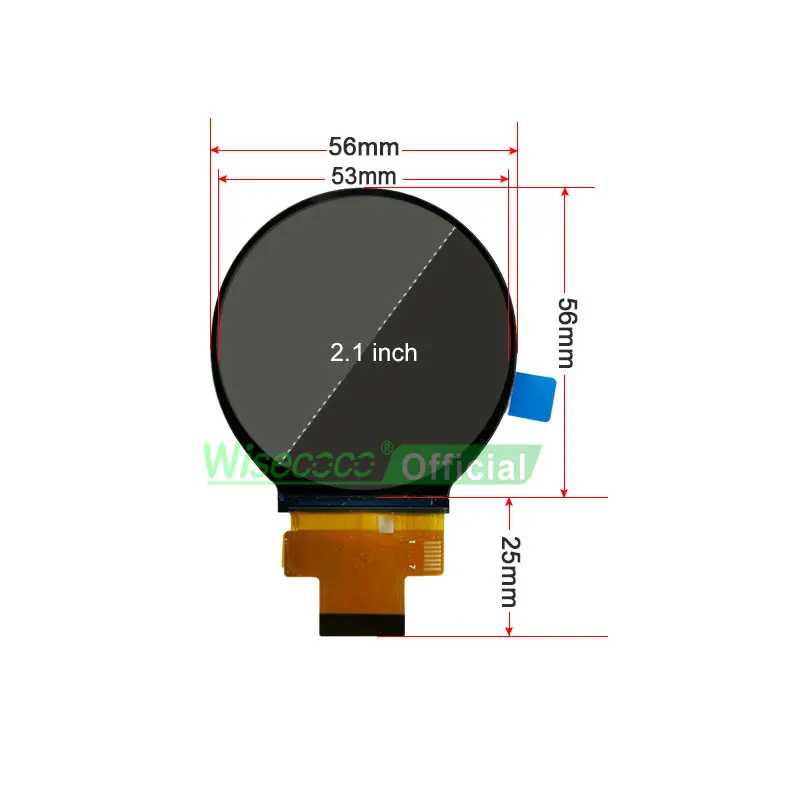 Wisecoco-tela Ips Dupla para Casa Inteligente 2.1 Polegada Display Redondo 480x480 Módulo Lcd Circular Duplo Spi Interface Rgb segundo Desenvolvimento - Imagem 5
