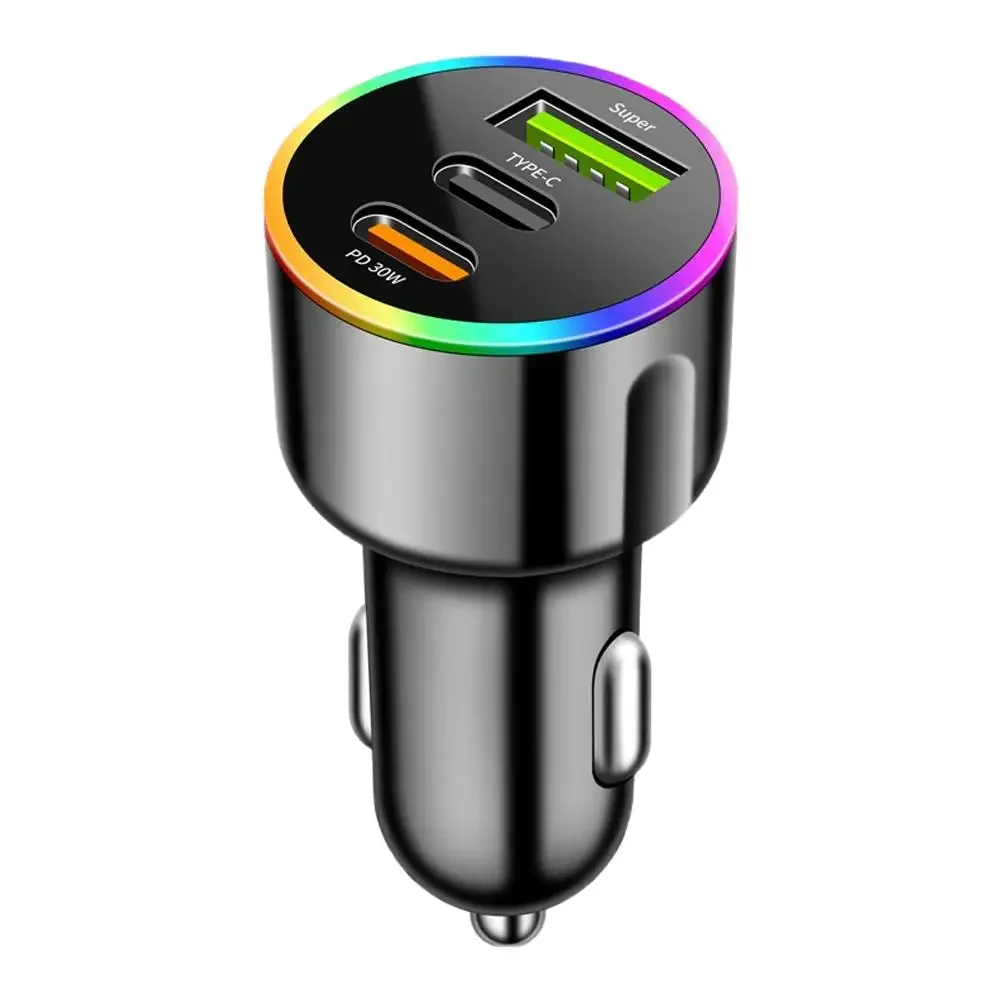 High-Speed 60W Dual-Port USB-C Car Charger Adapter