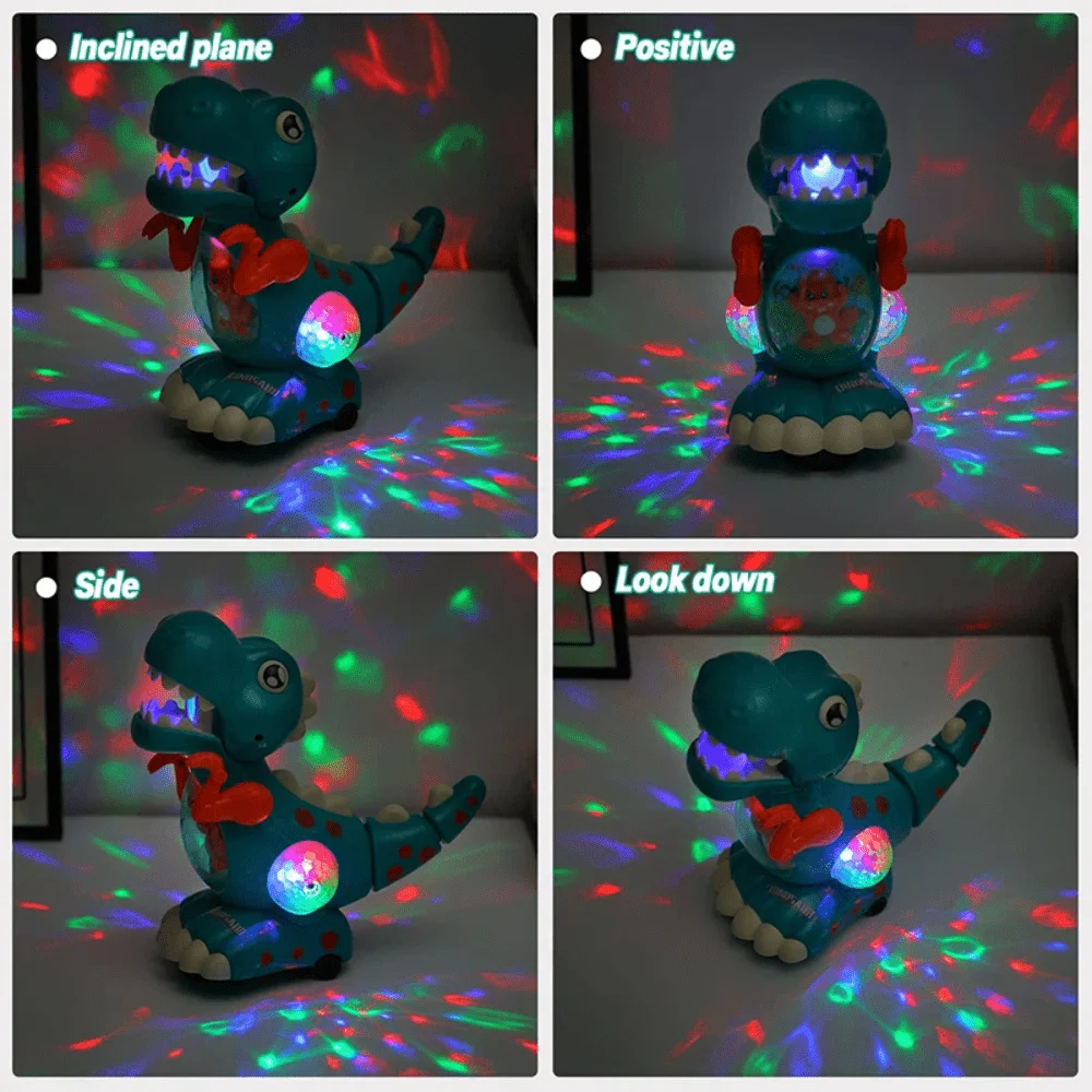 공룡 티라노사우루스 렉스 장난감  음악 기어다니는 감각 상호작용 어린이를 위한 전기 장난감, 무작위 색상