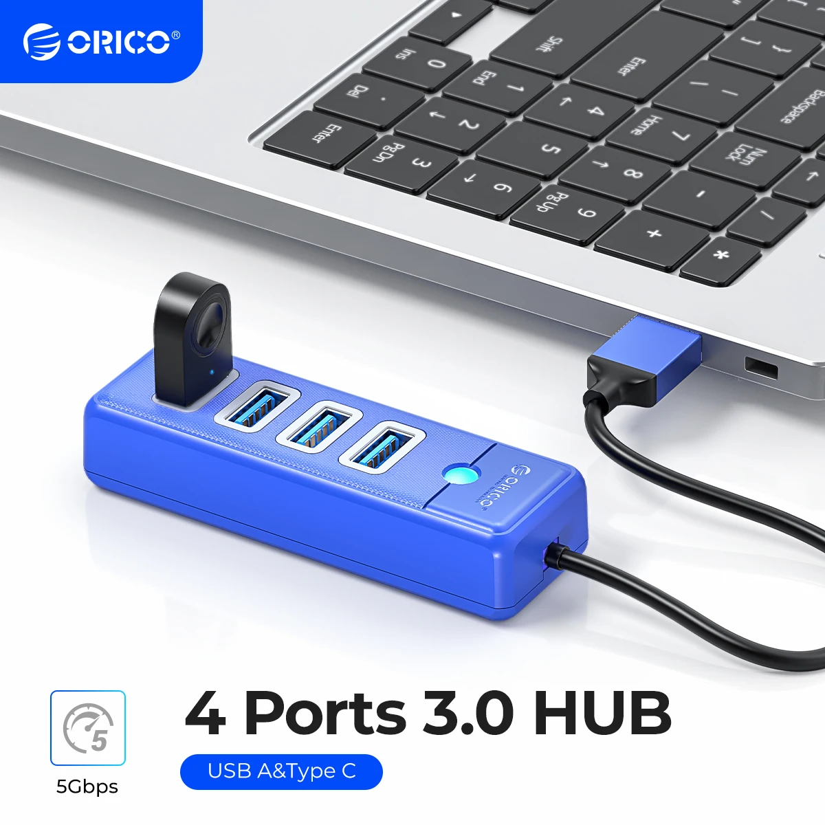 Orico-mini Splitter de Alta Velocidade 5gbps Usb 3.0 Hub Colorido Portas Adaptador Otg para Mesa pc Acessórios para Computador Huawei Xiaomi