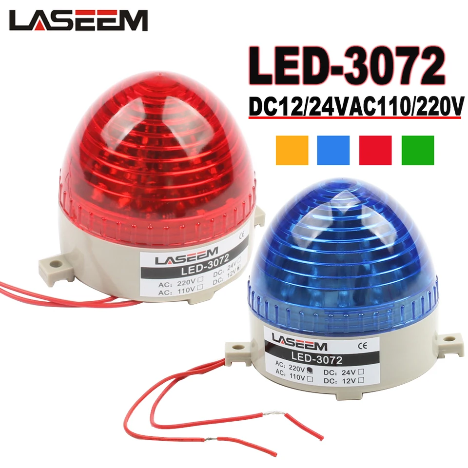50mm Hanging Type Industrial Stack Light Multi Color LED Signal Alarm Caution Light For Machinery Steady/Flash Light 12V/24V - 39