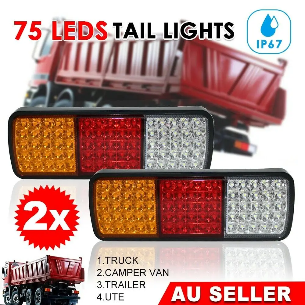 

2pcs/Set 75 Led Tail Lights Stop Indicator Reverse Lamp Taillight Turn Signal Light 12v Trailer Truck Car Light Accesories 2023