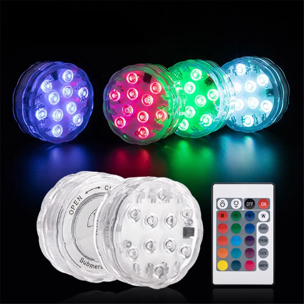 10pcs/Pack Hookah Led Light RGB 16 Colors Waterproof LED Lights Hookah Shisha Multi coloured Remote Control Chicha Accessories