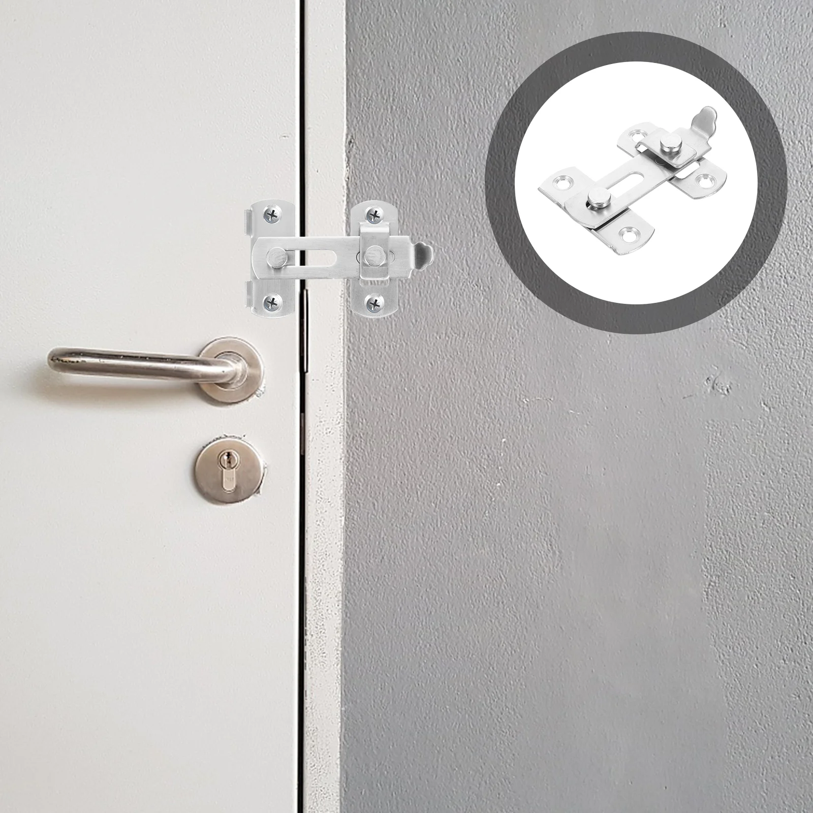 Sliding Door Hasp Anti-pick Lock Stainless Steel Gate Latch Wear-resistant Safety Anti-theft Rust-proof Buckle Useful