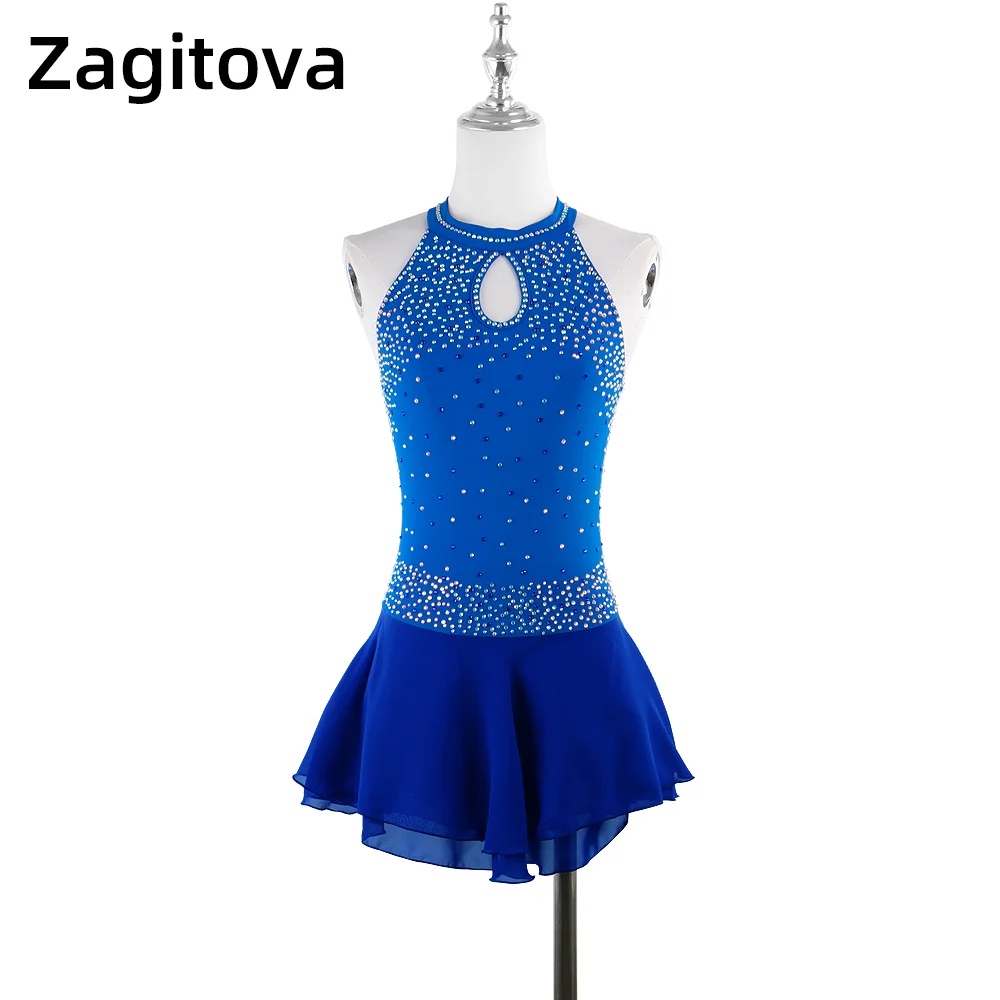 Custom Figure Skating Dress Sapphire For Women And Girls Ice Skating