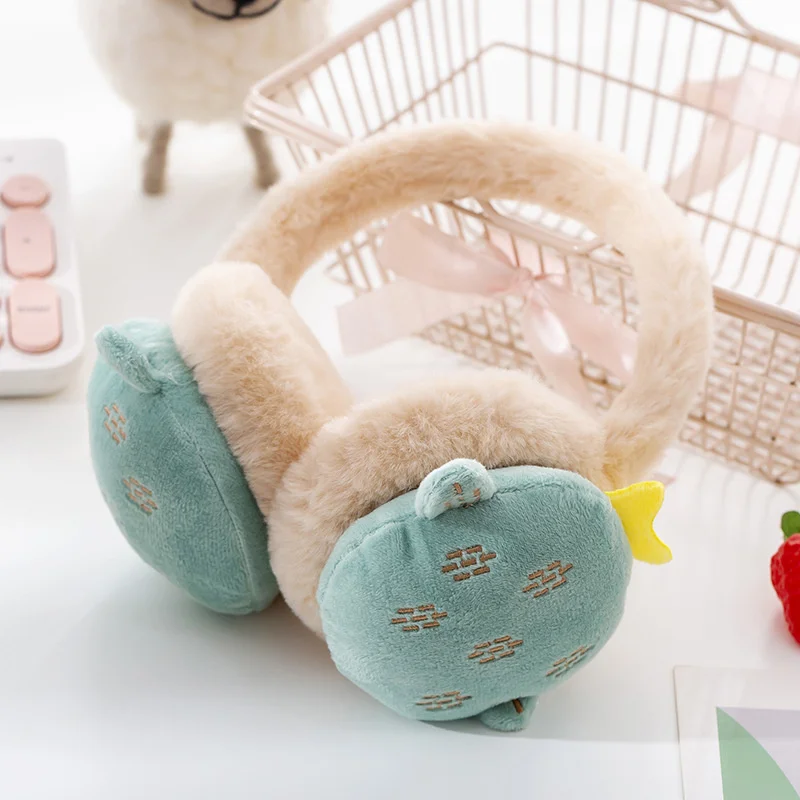 1 Pcs New Women\'S Children\'S Adjustable Fruit Shape Earmuffs Winter Warm Cashmere Folding Earmuffs Ear Warming Cartoon Ear Muffs