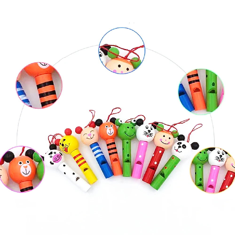 

3Pcs Cute Multicolor Wooden Whistles Kids Birthday Party Favors Decoration Baby Shower Noice Maker Toys Goody Bags Pinata Gifts