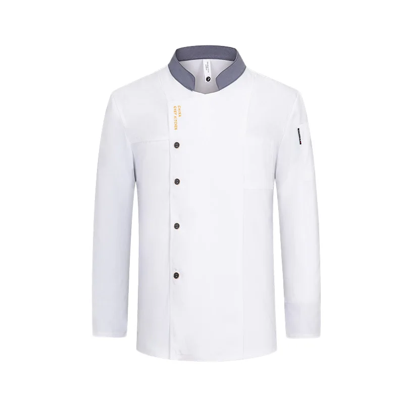 Men's  Chef Jacket Long Sleeve Kitchen Cook Shirt Hotel Restaurant Waiter Uniform Bakery Cafe Waiter Working Clothes Tops restaurant kitchen uniform cooking cook shirt long sleeve hotel chef jacket work clothes bakery pastry cafe waiter workwear tops