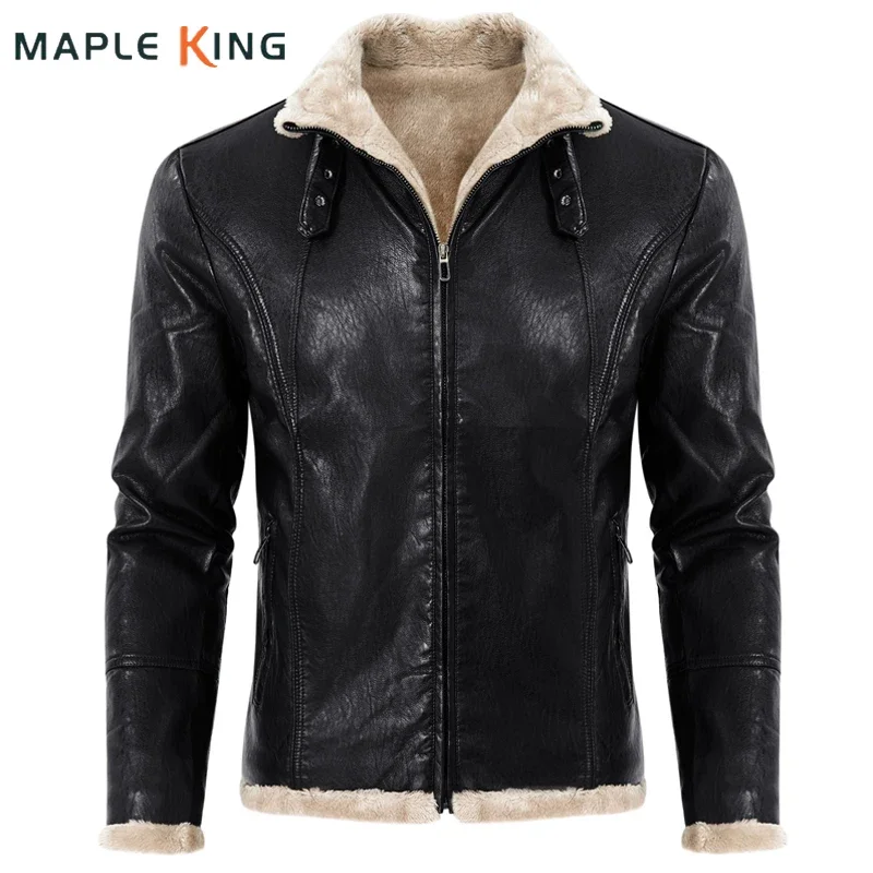 

Steampunk luxury clothes men Jacket Faux Fur Coats PU Leather Chaquetas Plus Size 3XL Vinatge Men Motorcycle Biker Jacket Homme