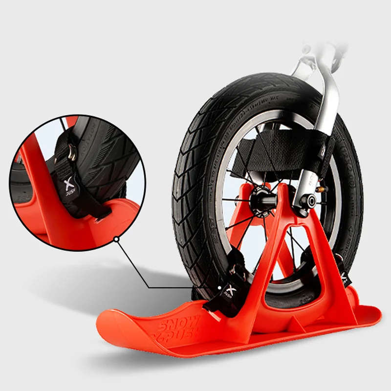 Snow Sledge Board Set for 12 Inch Balance Bike Scooter Parts, No Pedal Training Bicycle Skiing Walker for Kids and Toddlers
