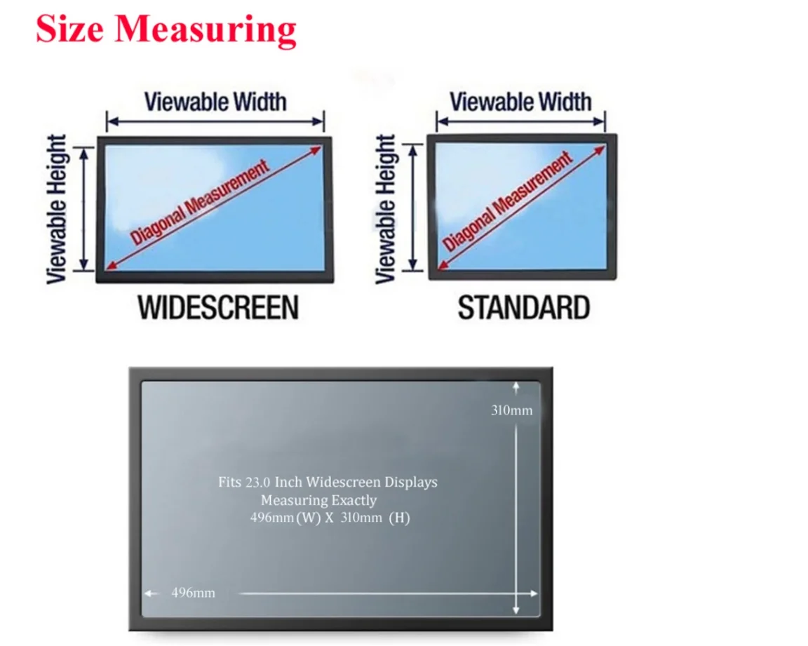 23" inch (Diagonally Measured) Anti-Glare Privacy Filter for Widescreen (16:10) Computer LCD Monitors