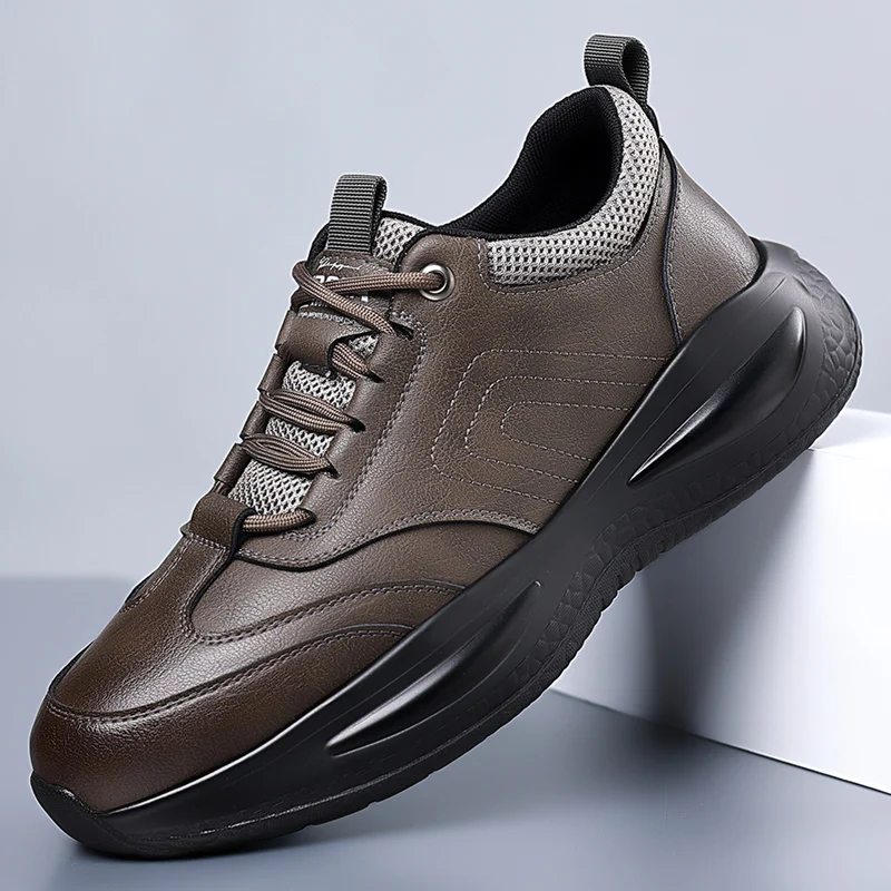 أحذية جلدية رجالية عصرية للخريف، أحذية رسمية كلاسيكية للأعمال، أحذية رياضية مريحة بنعل سميك للمكتب والخارج والمشي اليومي