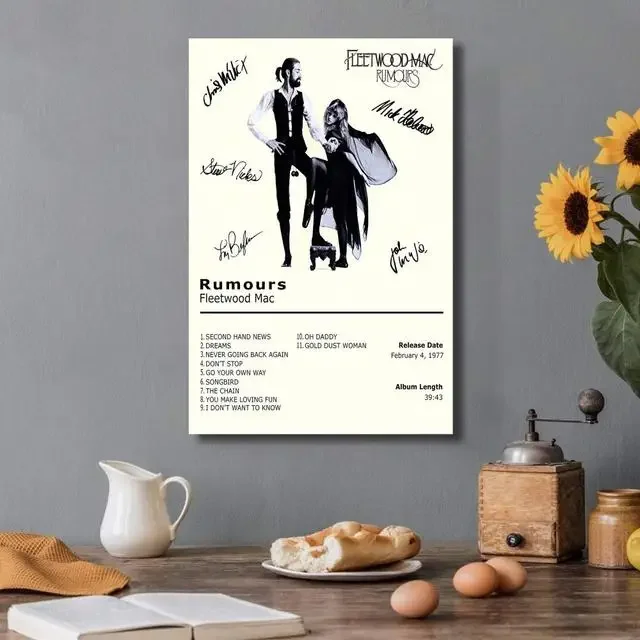 Fleetwood Mac Rumours Poster - Vintage Wandkunst 60x90 Cm Für Wohnzimmer & Schlafzimmer