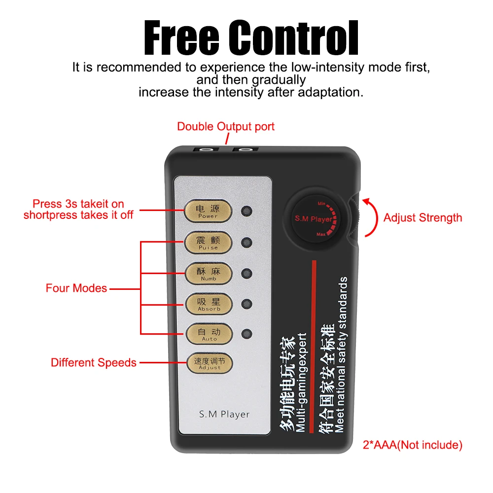 IKOKY DIY Electro Stimulation Medical Themed Toys Therapy Massager Electric Shock Accessories Electric Dual Output Host