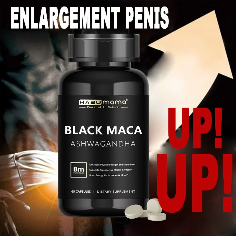 Male Enhancing Organic Maca Capsules Men's Supplement to Boost Stamina Performance Energy Muscle Enlargement