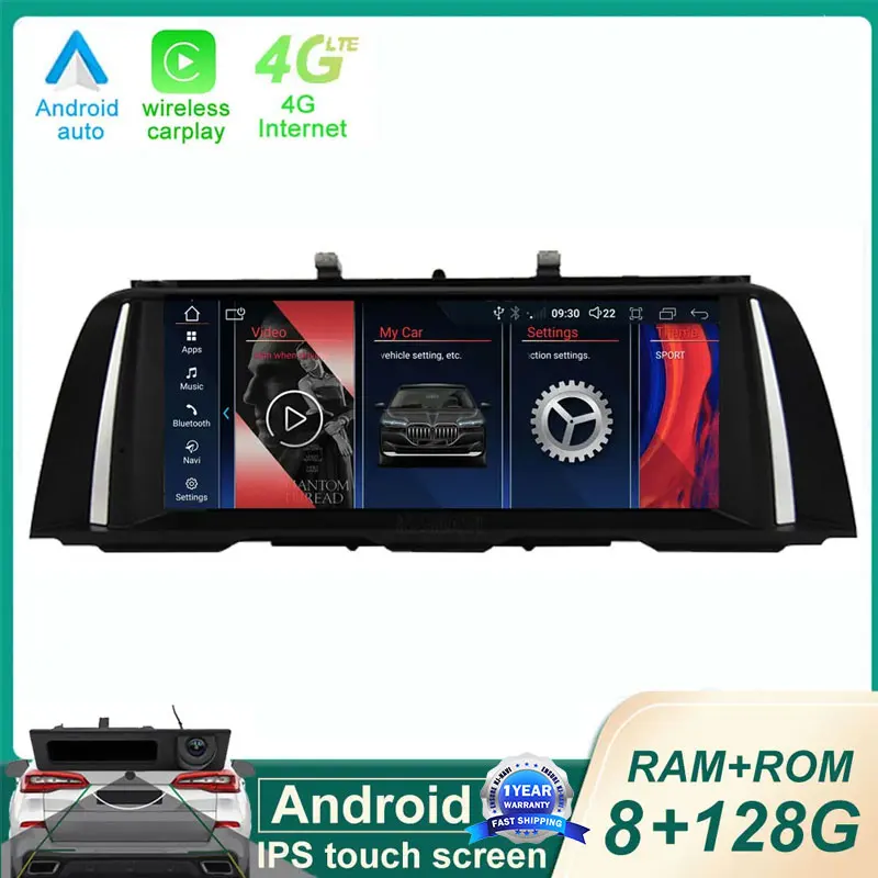 

10.25 Inch Android 14 Touch Screen For BMW F10 2010-2016 Car Accessories Carplay Monitor Mutimedia Player Stereo Speacker Radio