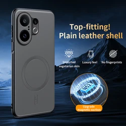 Luxurious Leather Armor Magnetic Phone Case - Premium Protection Cover for Vivo X200 Pro (Gray)