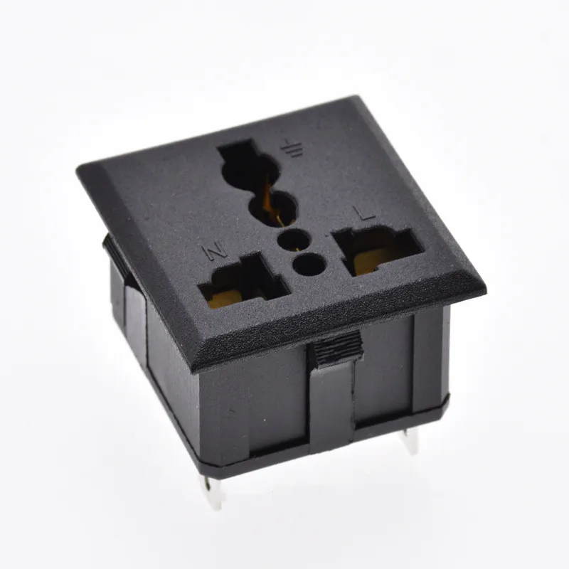 

AC power socket 3-hole multifunctional voltage regulator DC-801 square socket industrial black AC 220V