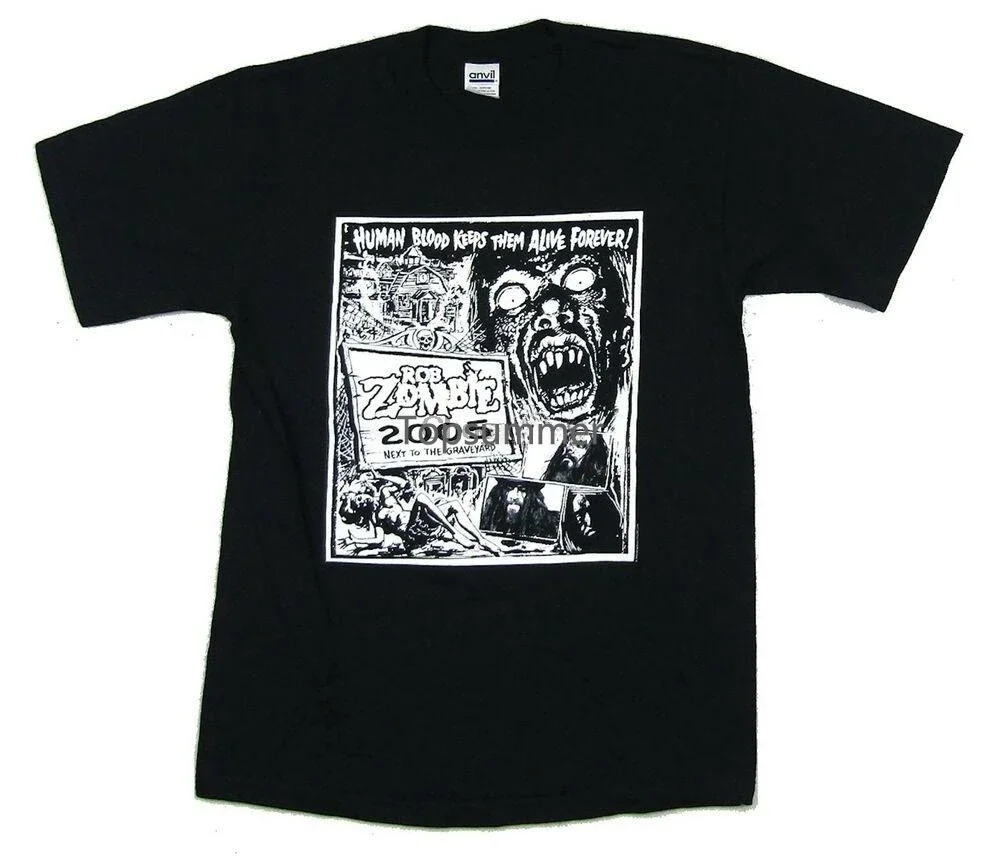 

Rob Zombie Blood Keeps Them Alive 20 Years 1985 2005 Black T Shirt New