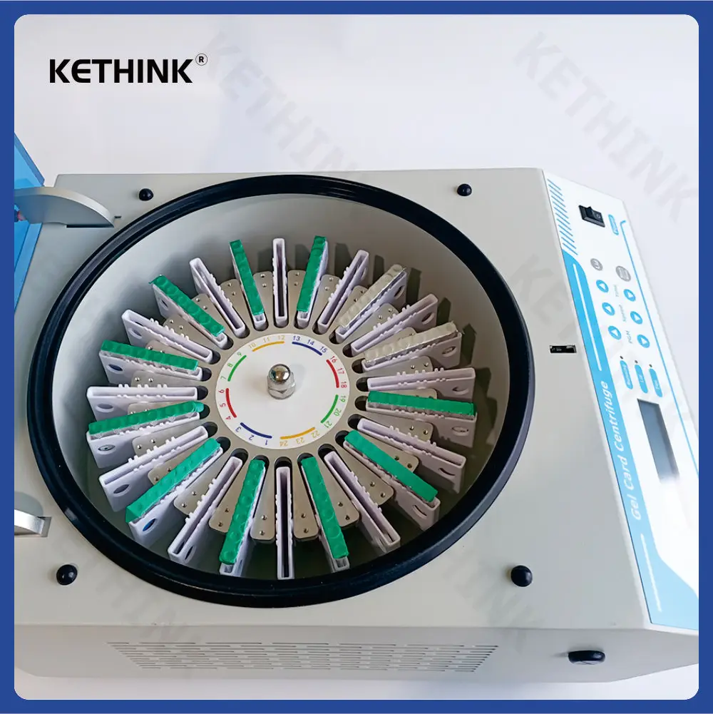 Serology Centrifuge KETHINK KT-BMC1000-24 Desktop Gel Card Clinical Centrifuge 2200rpm 24 Cards